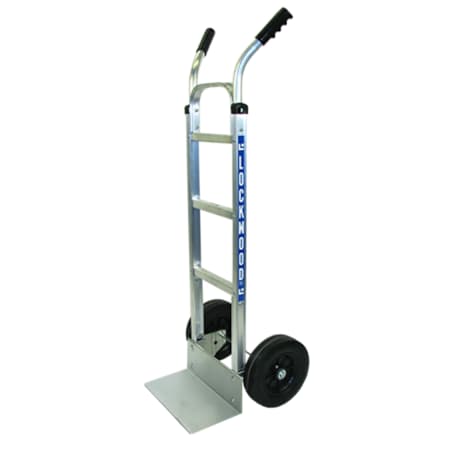 Lockwood Manufacturing Twin Grip Handle Hand Truck, 14" Nose Plate, 10" Semi-Pneumatic Wheels 6000AZ